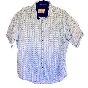 NWOT- ITALIA size XXL men’s button down short sleeve shirt blue business casual